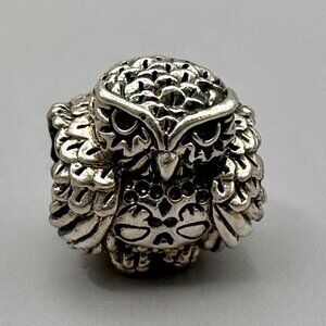 Ohm Beads Who Dead Owl Skull Bead of The Month 53 Sterling Silver Charm